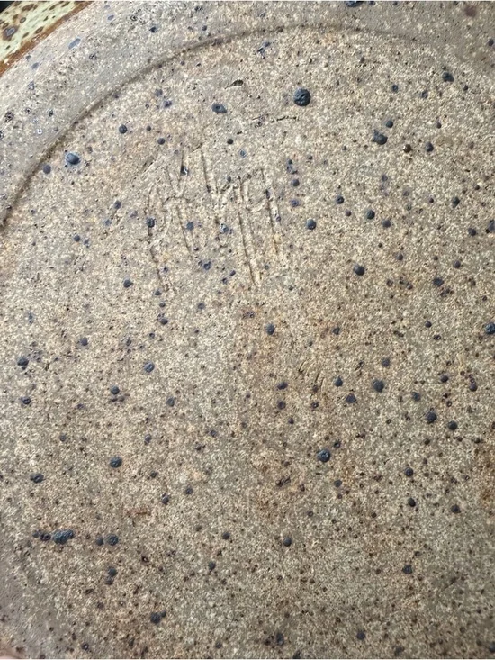 Signed Handmade Stoneware Speckled Covered Dome Butter Dish - Picture 5 of 6